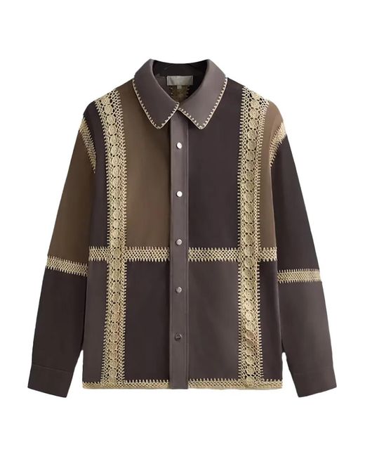 Giacca-Camicia Con Design Patchwork di Kith in Brown da Uomo