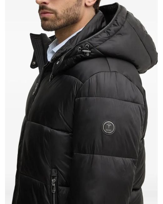 Joop! Black Ambro Quilted Hooded Jacket for men