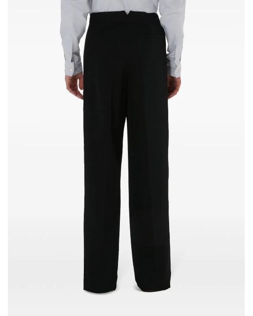 J.W. Anderson Black Mid-Rise Straight-Leg Trousers for men
