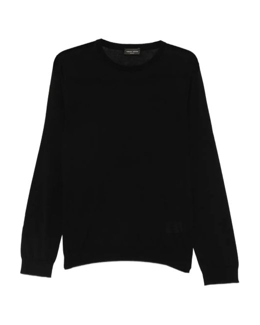 Roberto Collina Black Merino Wool Jumper for men