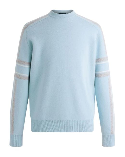 Fusalp Blue Spectavia Contrast-Stripe Jacquard Sweater for men