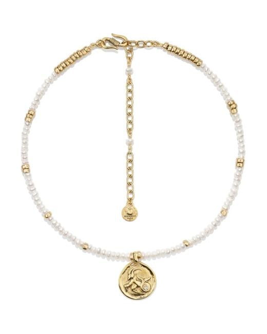 Goossens White Astro Capricorn Pearls Necklace