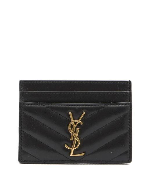 Saint Laurent Black Kartenetui mit Logo-Schild