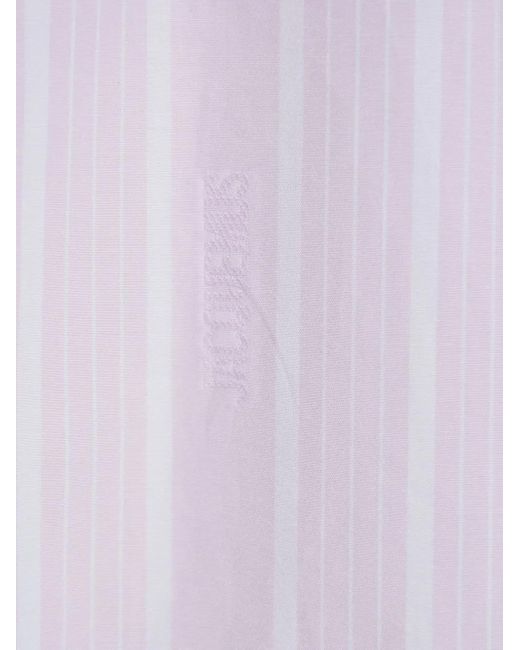 Jacquemus White Striped Cotton Shirt Dress