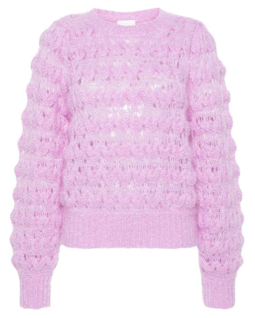 Isabel Marant Pink Elvire Open-knit Jumper