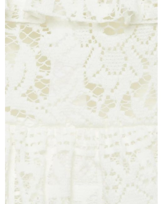 LaDoubleJ White Footloose Lacey Midi Skirt