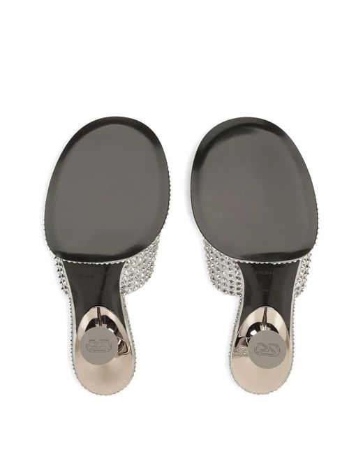 Sergio Rossi White Orb Leather Mules