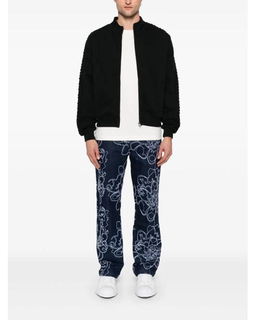Arte' Black Flower Tape Jacket for men