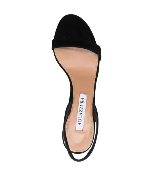 Aquazzura Black So Nude Block Sandal 85