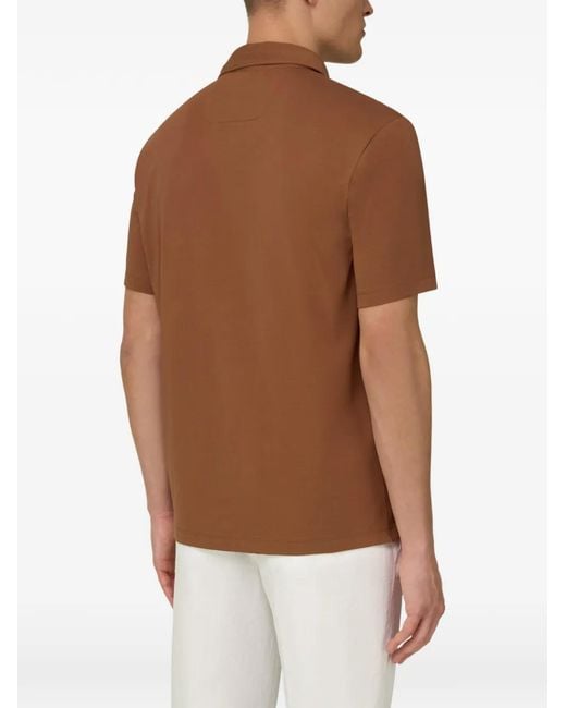 Boggi Brown Buttoned Polo Shirt for men