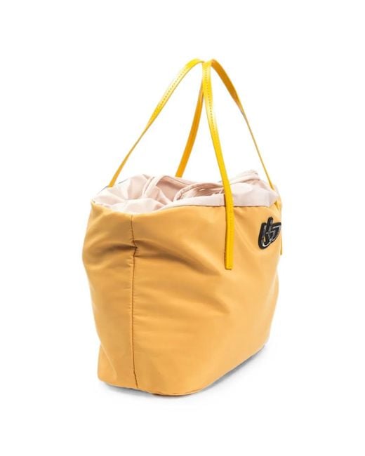 Byblos Yellow Logo-Patch Tote Bag