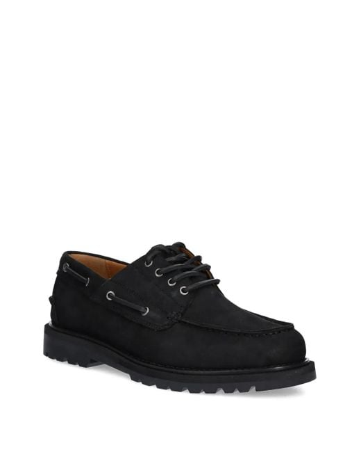 Vagabond Black Leather Boat Shoes for men