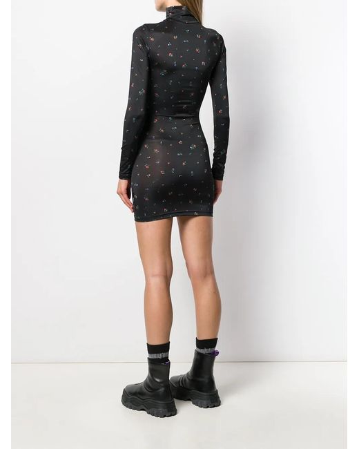 Vetements Black Roll-Neck Bodycon Dress