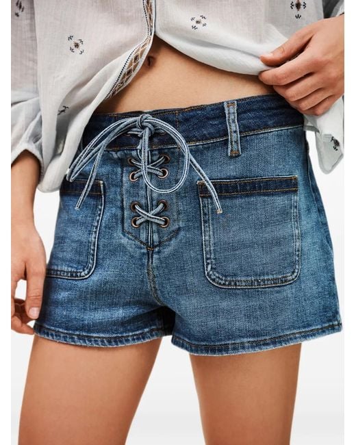 Ba&sh Blue Rio Denim Shorts
