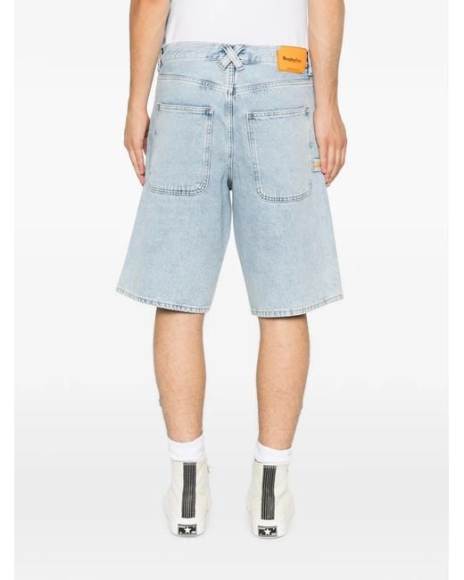Replay Blue Acid-Wash Shorts for men