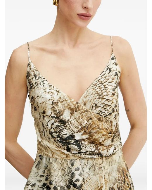 MARCIANO BY GUESS Metallic Ruffled Animal-Print Midi Dress