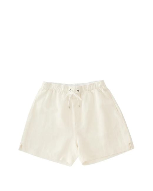 Studio Nicholson White Starboard Drawstring Shorts for men