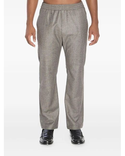 Barena Gray Tosador Bita Elasticated-Waistband Wool Trousers for men