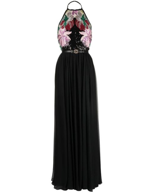 Elie Saab Maxi-jurk Met Pailletten in het Black