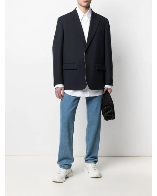 Valentino Garavani Blue Single-Button Single-Breasted Blazer for men