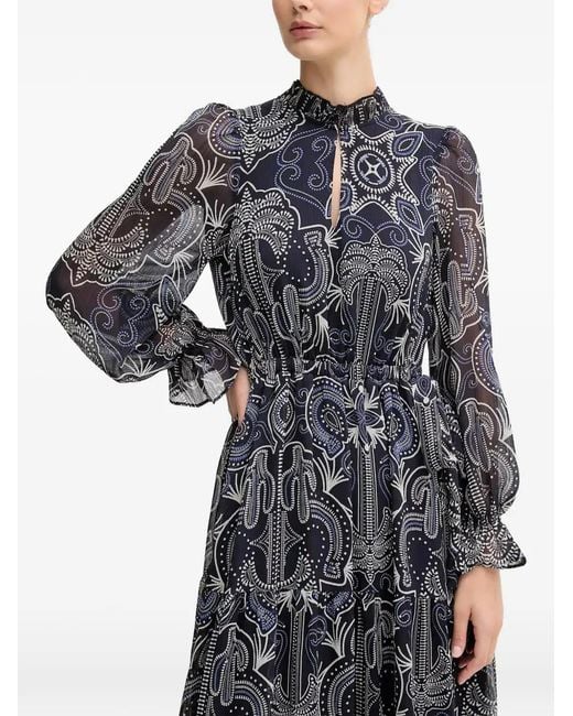 Ouí Blue Printed Maxi Dress
