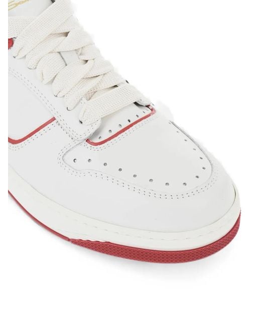 Santoni White Air Panelled Leather Sneakers for men