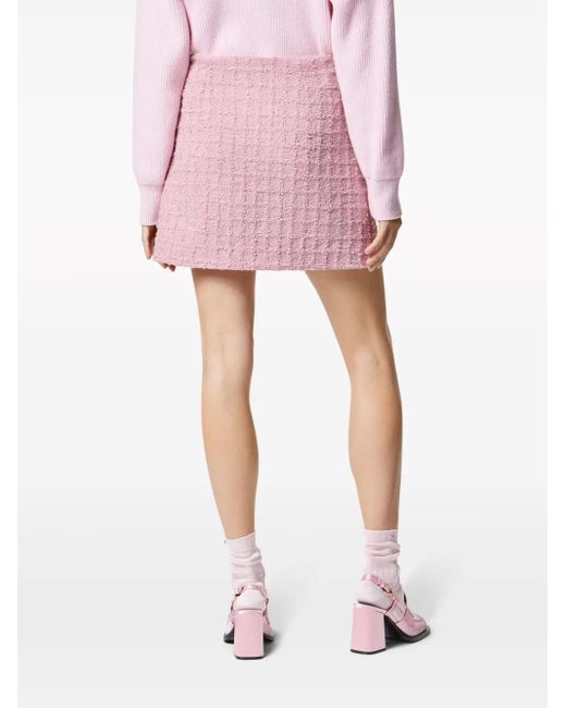 Jupe Texturée À Taille Haute Versace en coloris Pink