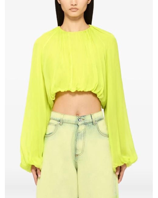 MSGM Yellow Long-Sleeve Blouse