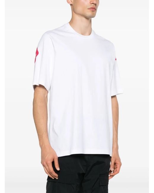 DSquared² White Logo-Print Cotton T-Shirt for men