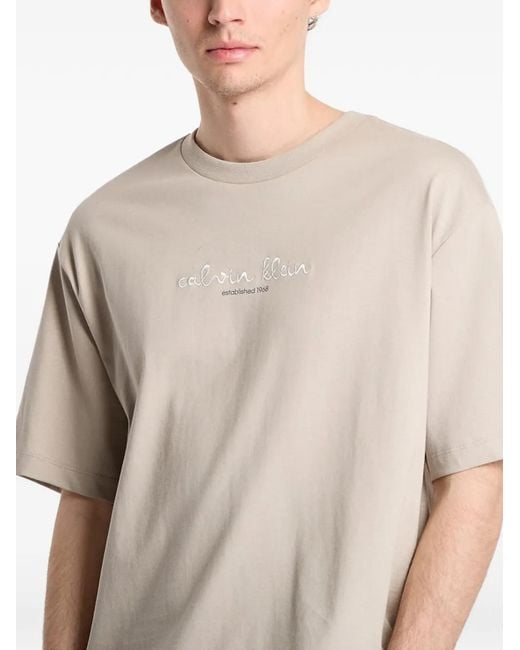 Calvin Klein Gray Logo-Print T-Shirt for men