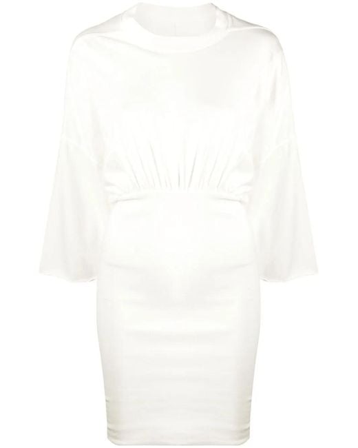 Rick Owens White Tommy Cinched-Waist Dress