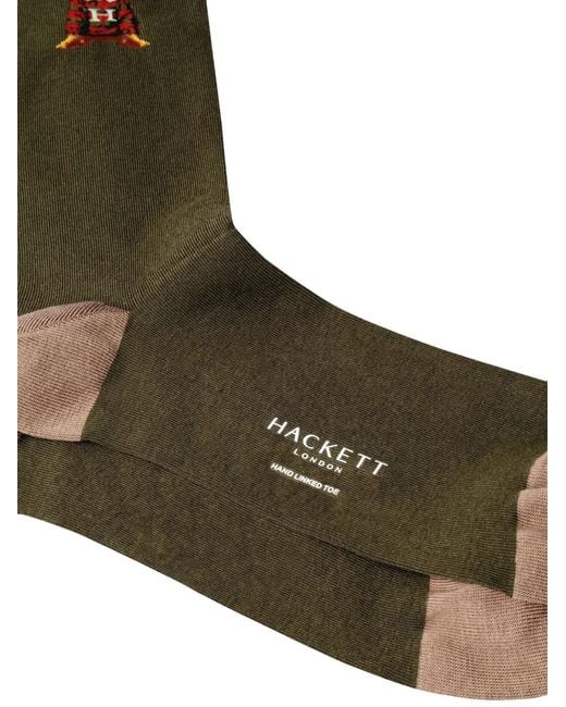 Hackett Brown Harry Embroidered Socks for men