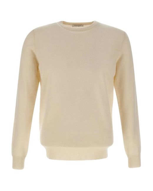 Kangra White Crew-Neck Sweater for men