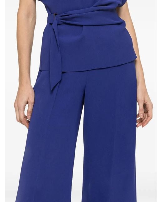 Nissa Blue Pressed-Crease Trousers