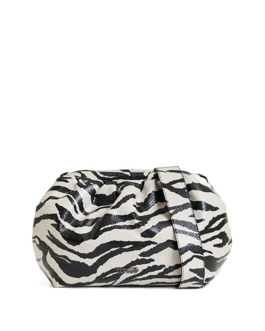Essentiel Antwerp Medium Sschoudertas Met Zebraprint in het White
