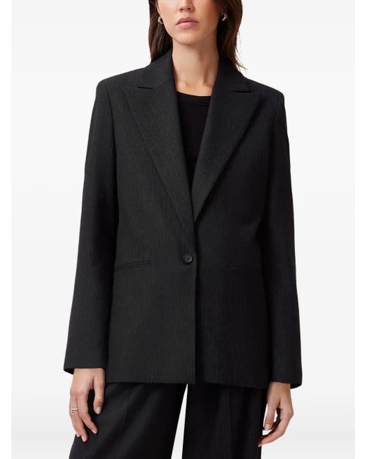 AllSaints Black Pinnie Blazer Mit Nadelstreifen