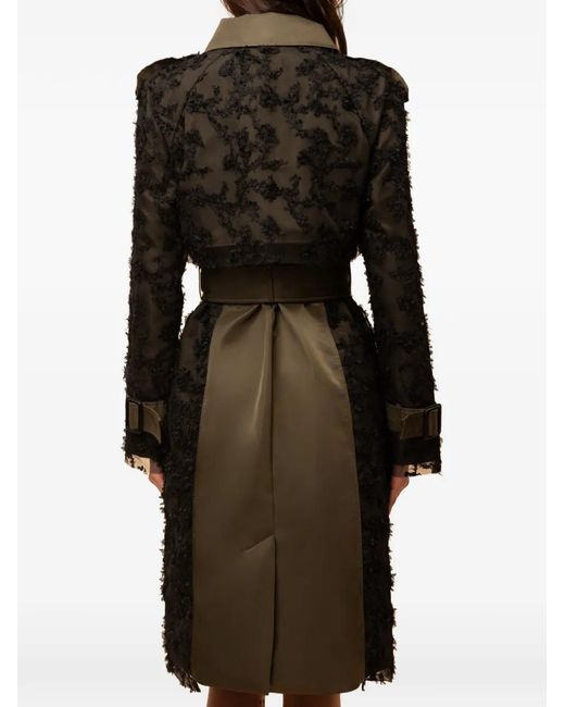 Contessa Mills Green Claw Panelled Trench Coat