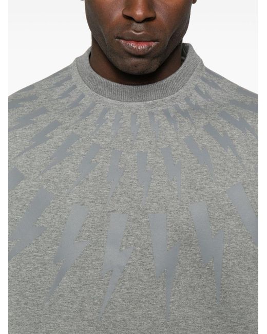 Neil Barrett Gray Thunderbolt Scuba Jersey Sweatshirt for men