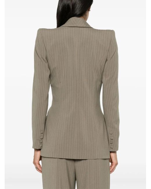 MITILIANE COUTURE Natural Pinstriped Blazer