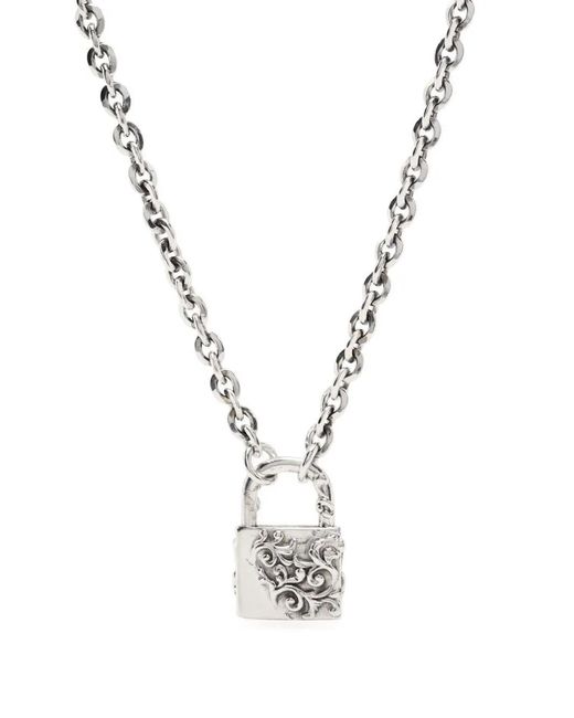 Emanuele Bicocchi Metallic Large Arabesque Padlock Necklace