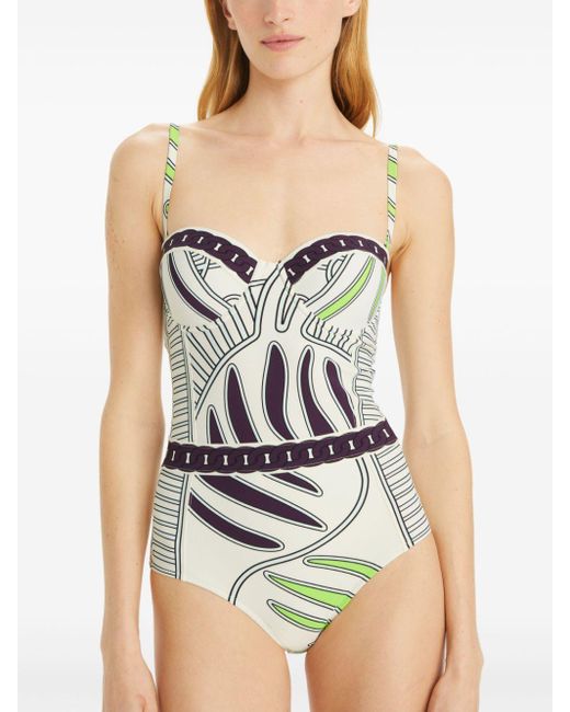 Tory Burch Blue Printed Underwire-cup One-piece