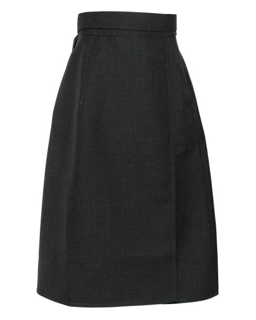 Sofie D'Hoore Black Wrap Checked Skirt