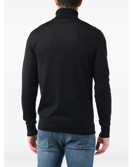 Al Duca D'aosta Blue Roll-Neck Long-Sleeve T-Shirt for men