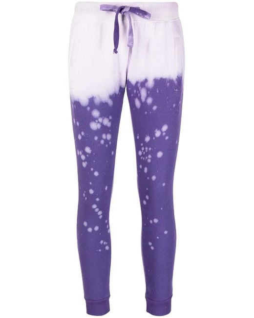 LA DETRESSE Purple Crush Acid-Wash Trackpants