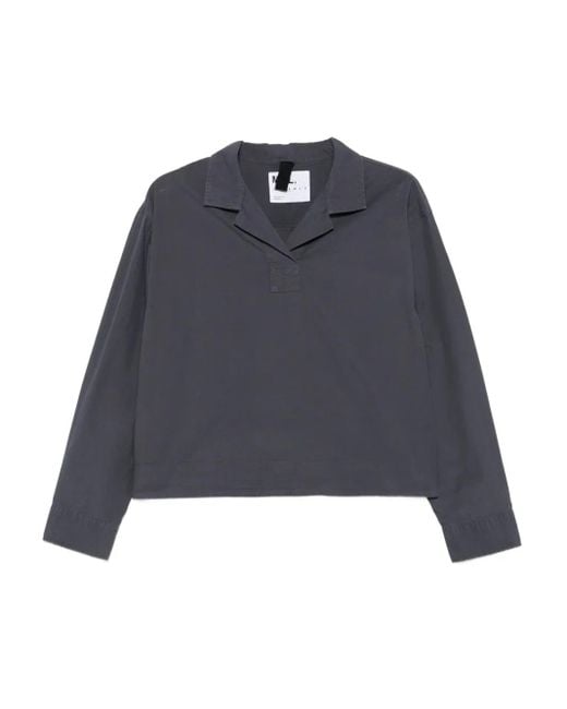 MHL by Margaret Howell Blue Notched-Collar Blouse