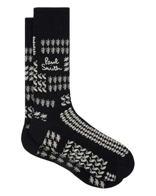 Paul Smith Black Chaussettes À Imprimé Graphique for men