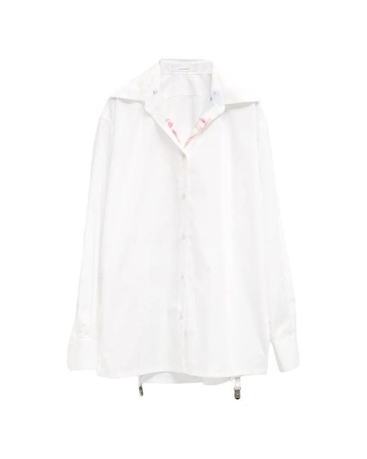 JULIE KEGELS White Cara Suspender-Detail Shirt
