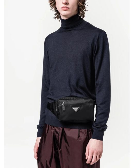 Prada Gürteltasche Mit Logo-Schild in Black für Herren