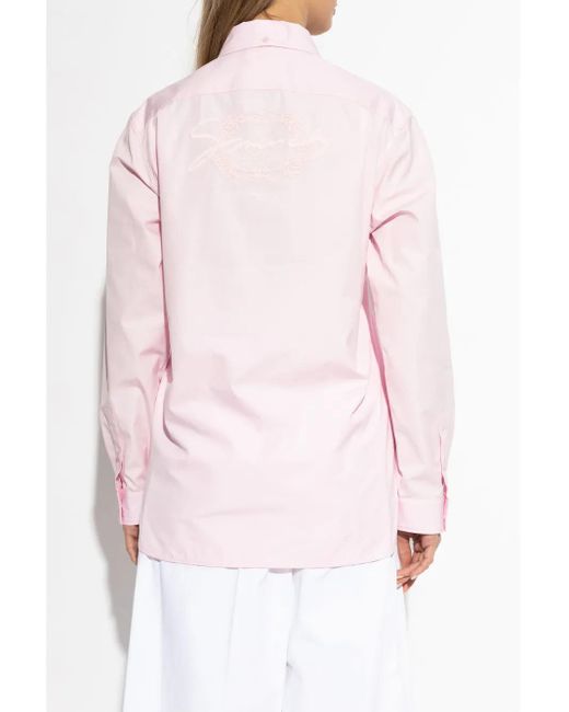 Camisa Con Logo Bordado Givenchy de color Pink