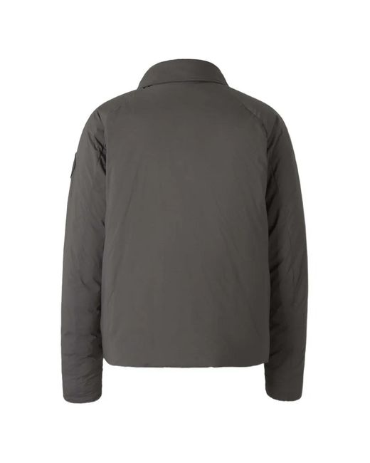 Canada Goose Gray Lodge Track Logo-Patch Zip-Up Jacket for men